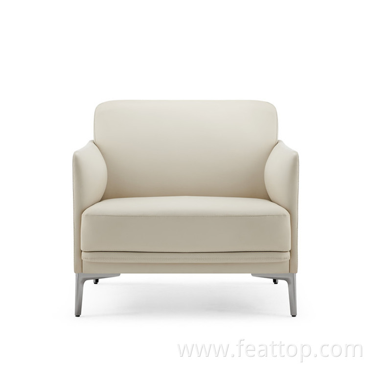 High Quality Company Hotel Hall Lounge Sofa Chair Short Thicken Soft Leather Lounge Chair